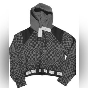 NWT UGG Mallory cropped hoodie checkered size L
